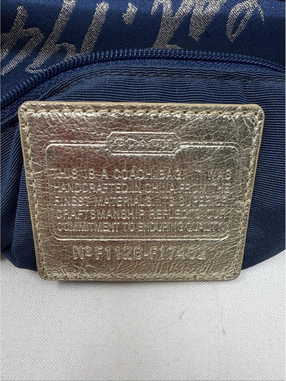 Coach Poppy Signature Script New York 1941 Navy/Gold/Metallic - Picture 9 of 15